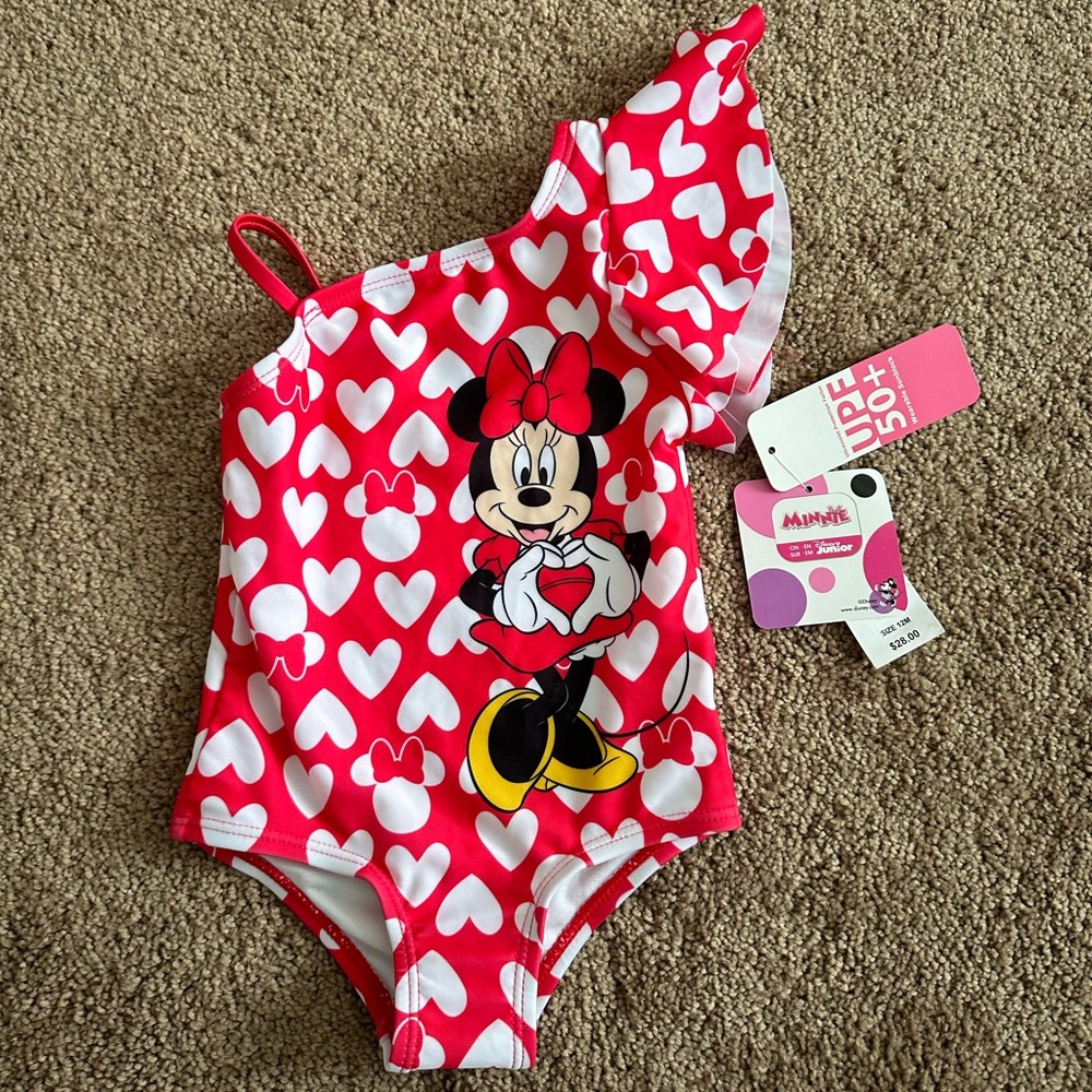 Minnie Mouse UPF 50 One-Piece Bathing Suit- 12 Months